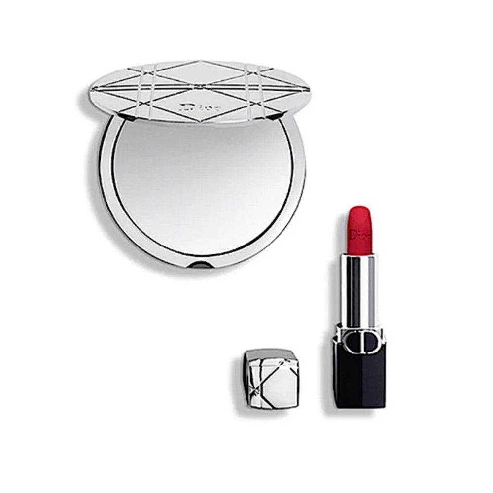 DIOR Beauty Novelty Silver Pocket Mirror & Rouge Lipstick